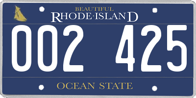 RI license plate 002425