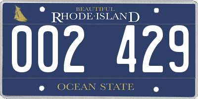 RI license plate 002429