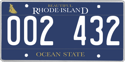 RI license plate 002432