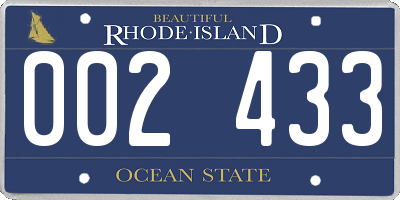 RI license plate 002433