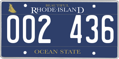 RI license plate 002436