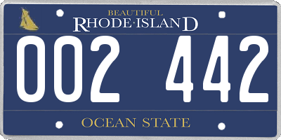 RI license plate 002442