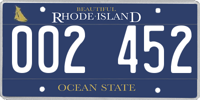 RI license plate 002452