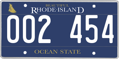 RI license plate 002454