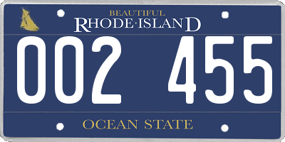 RI license plate 002455