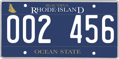 RI license plate 002456