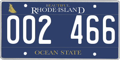 RI license plate 002466