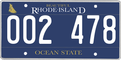 RI license plate 002478