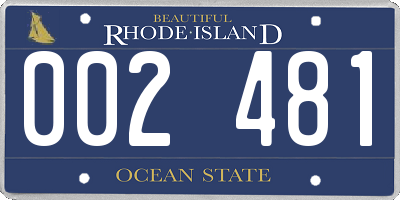 RI license plate 002481