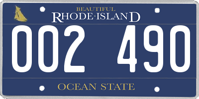 RI license plate 002490