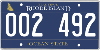 RI license plate 002492