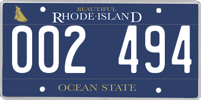 RI license plate 002494