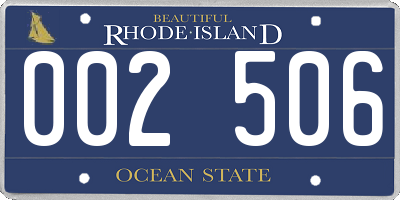 RI license plate 002506