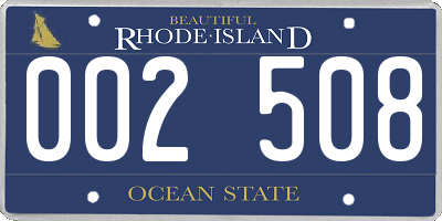 RI license plate 002508