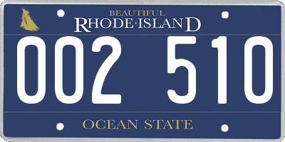 RI license plate 002510