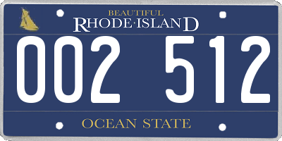 RI license plate 002512