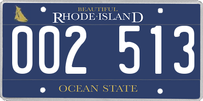 RI license plate 002513