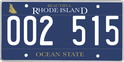 RI license plate 002515