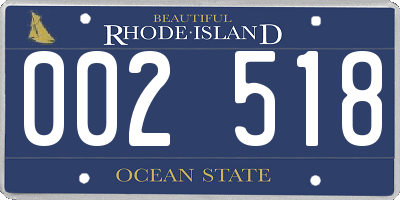 RI license plate 002518