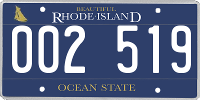 RI license plate 002519