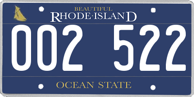 RI license plate 002522