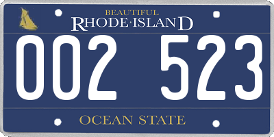 RI license plate 002523