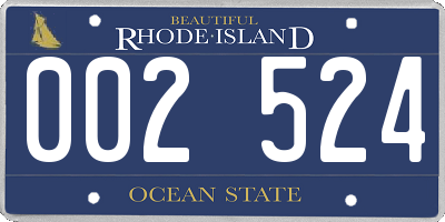 RI license plate 002524