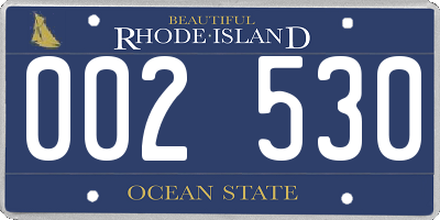 RI license plate 002530