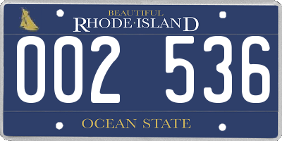 RI license plate 002536