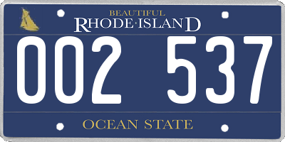 RI license plate 002537