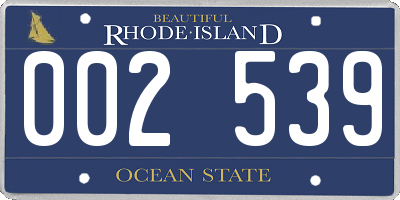 RI license plate 002539