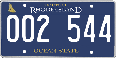 RI license plate 002544