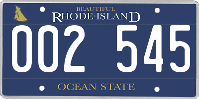 RI license plate 002545