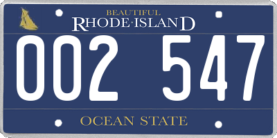 RI license plate 002547