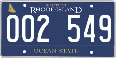 RI license plate 002549