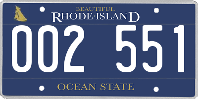 RI license plate 002551