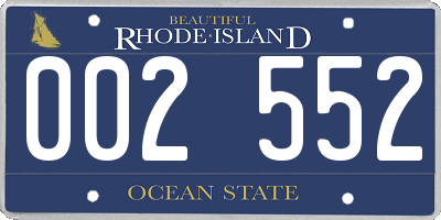 RI license plate 002552
