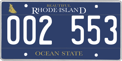 RI license plate 002553