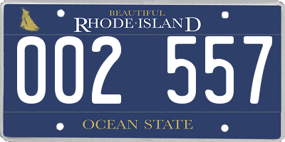 RI license plate 002557