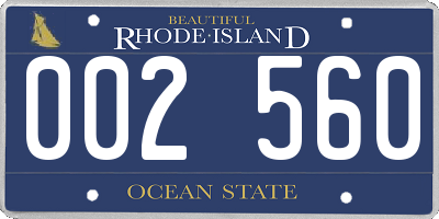 RI license plate 002560