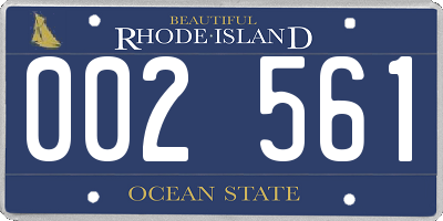 RI license plate 002561