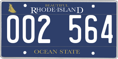 RI license plate 002564