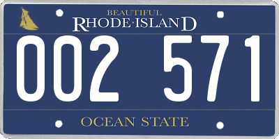 RI license plate 002571