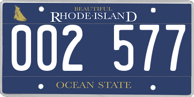 RI license plate 002577