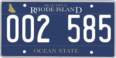 RI license plate 002585
