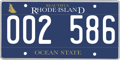 RI license plate 002586