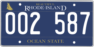 RI license plate 002587