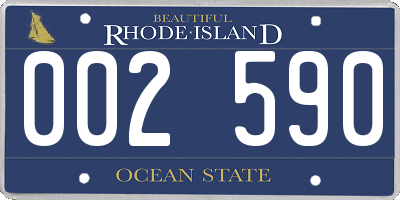 RI license plate 002590