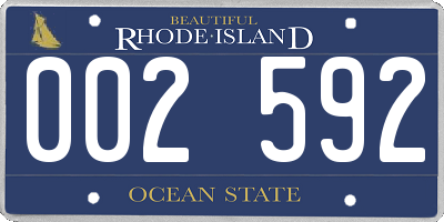 RI license plate 002592