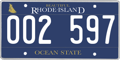 RI license plate 002597